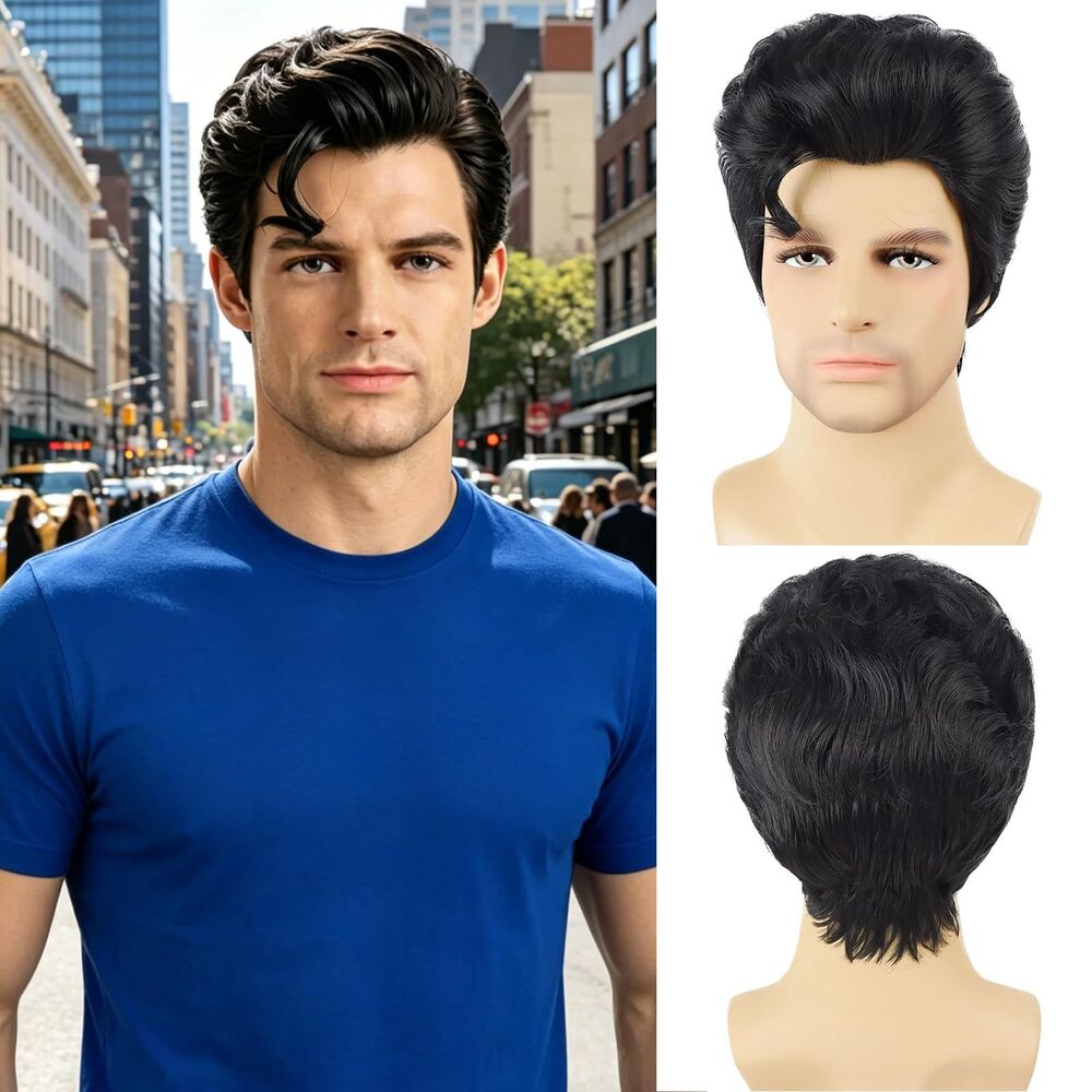 Men's Wig, Retro 50's style for Daily or Halloween Costume - Grease, Superman